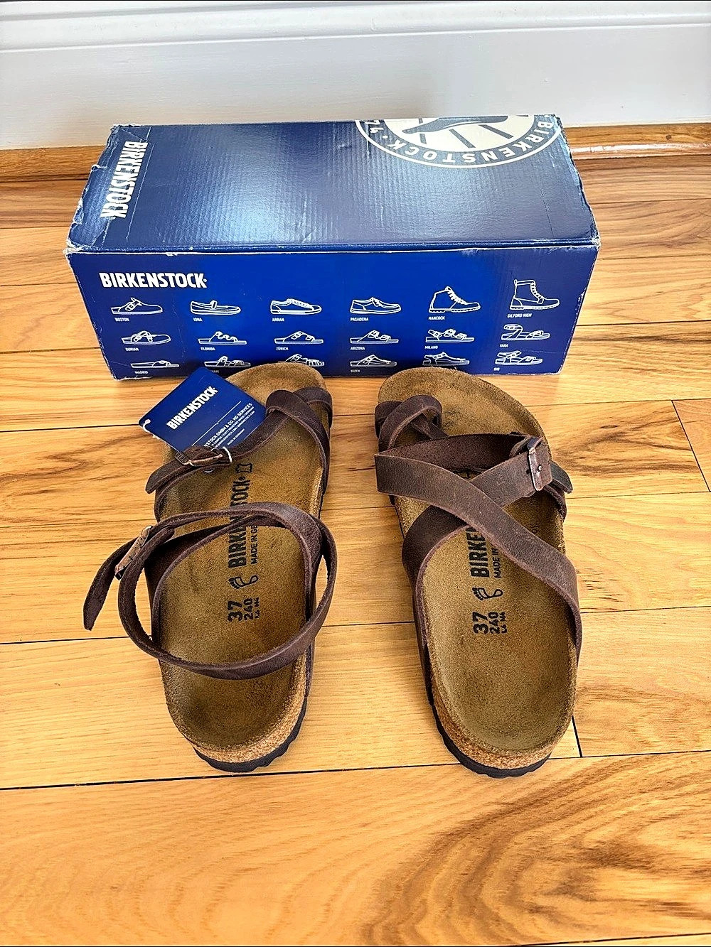 Birkenstock Yara Oiled Leather Sandals Brown US 7